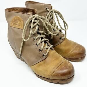 SOREL Joan of Arctic PDX Brown Hidden Wedge Bootie 10